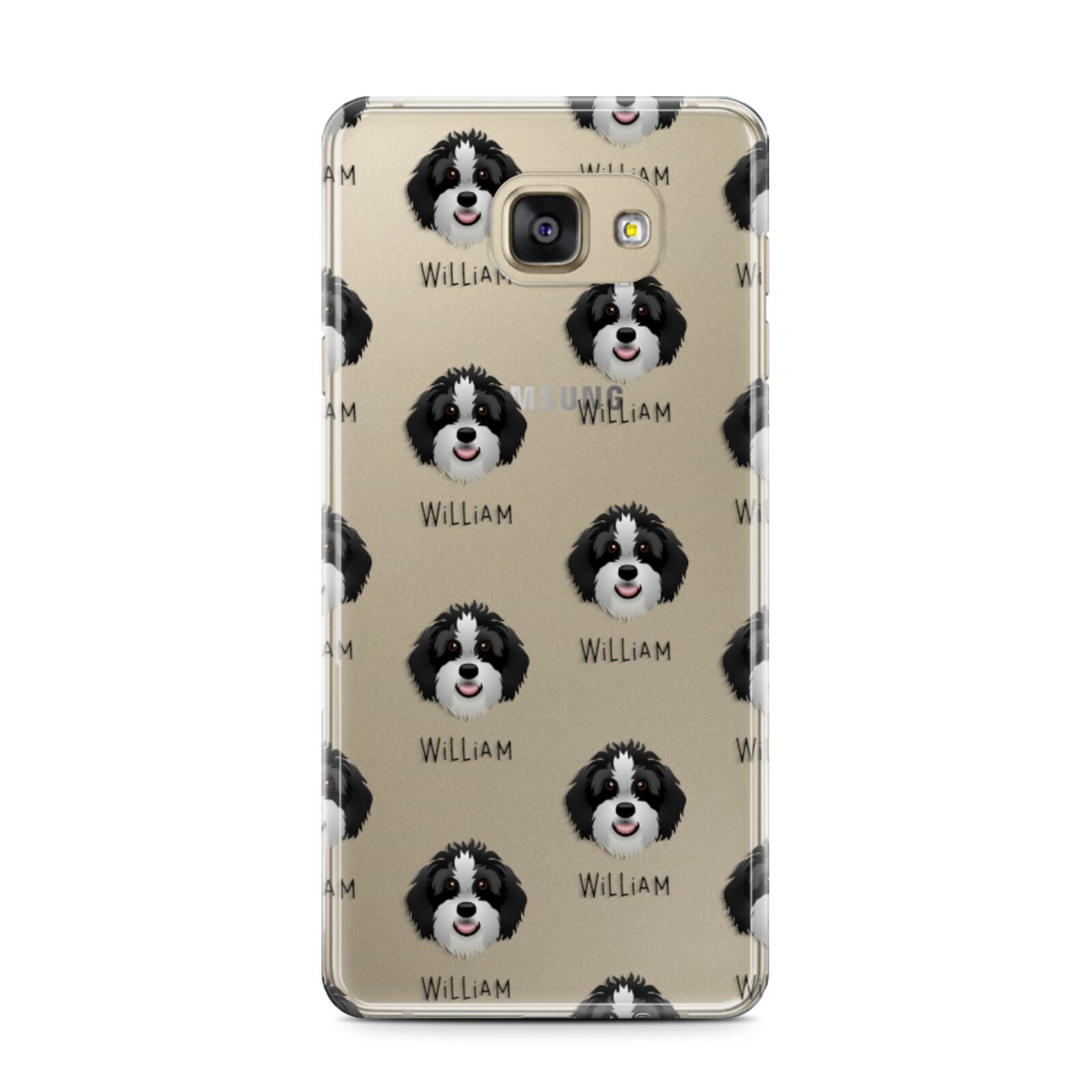 Aussiedoodle Icon with Name Samsung Galaxy A7 2016 Case on gold phone