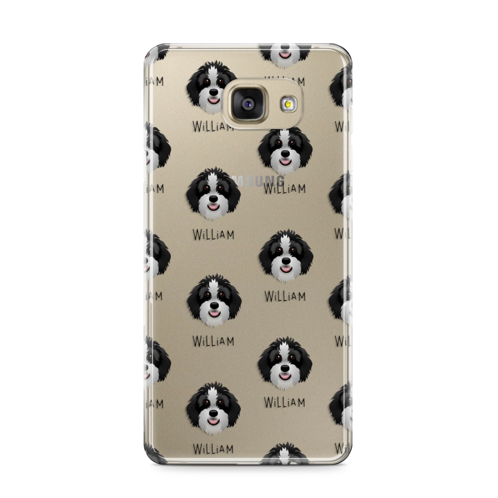 Aussiedoodle Icon with Name Samsung Galaxy A9 2016 Case on gold phone