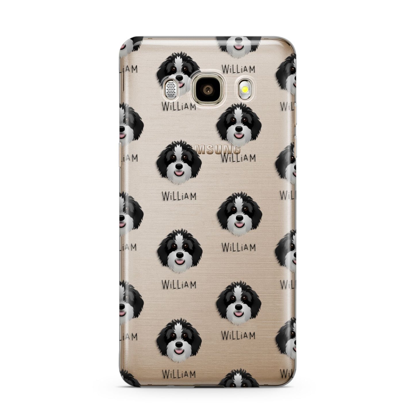 Aussiedoodle Icon with Name Samsung Galaxy J7 2016 Case on gold phone