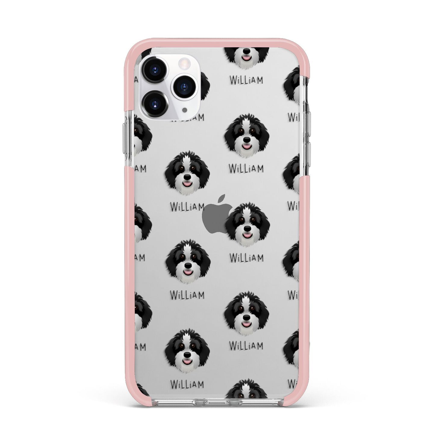 Aussiedoodle Icon with Name iPhone 11 Pro Max Impact Pink Edge Case