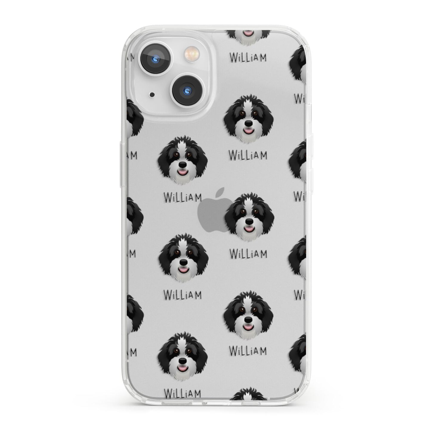 Aussiedoodle Icon with Name iPhone 13 Clear Bumper Case