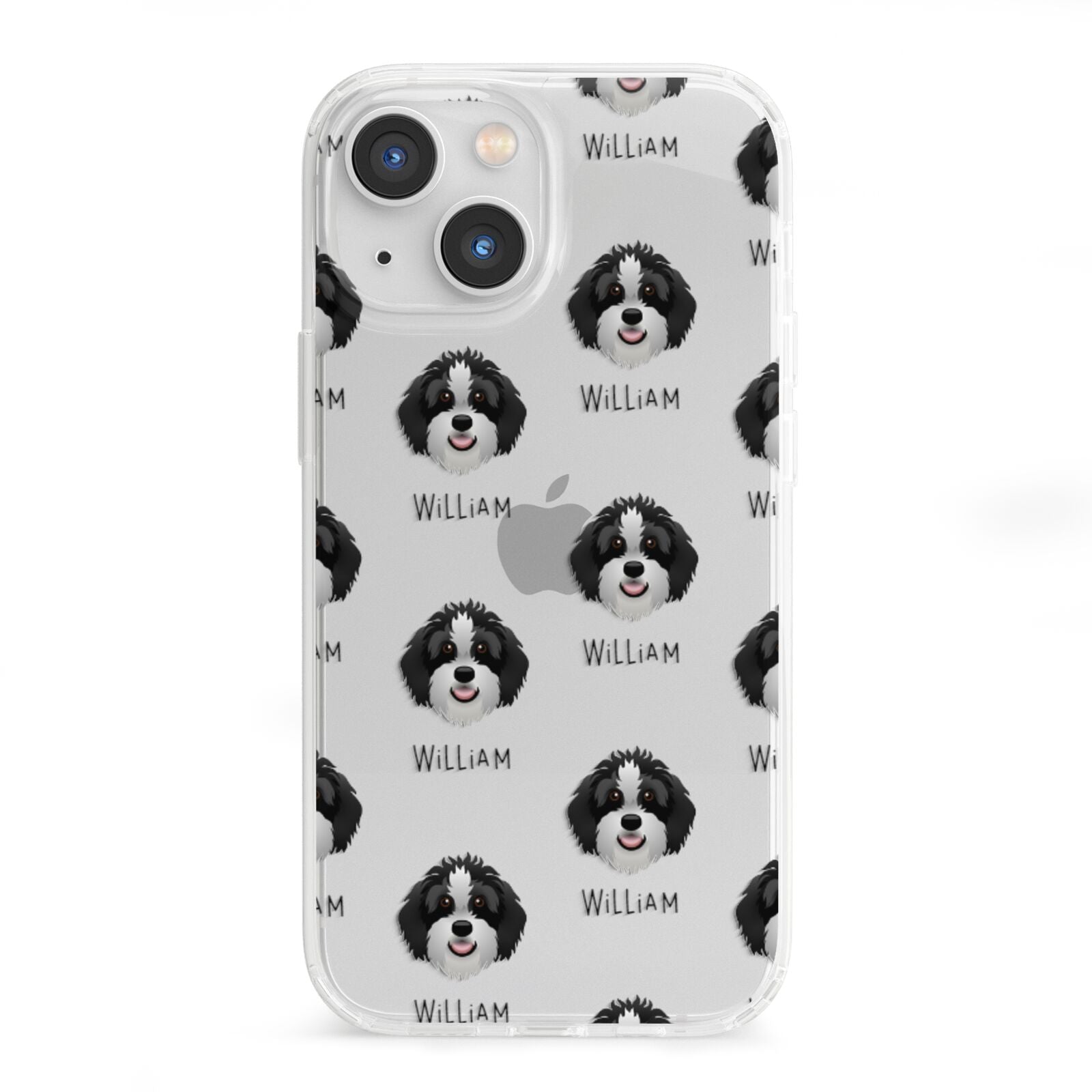Aussiedoodle Icon with Name iPhone 13 Mini Clear Bumper Case