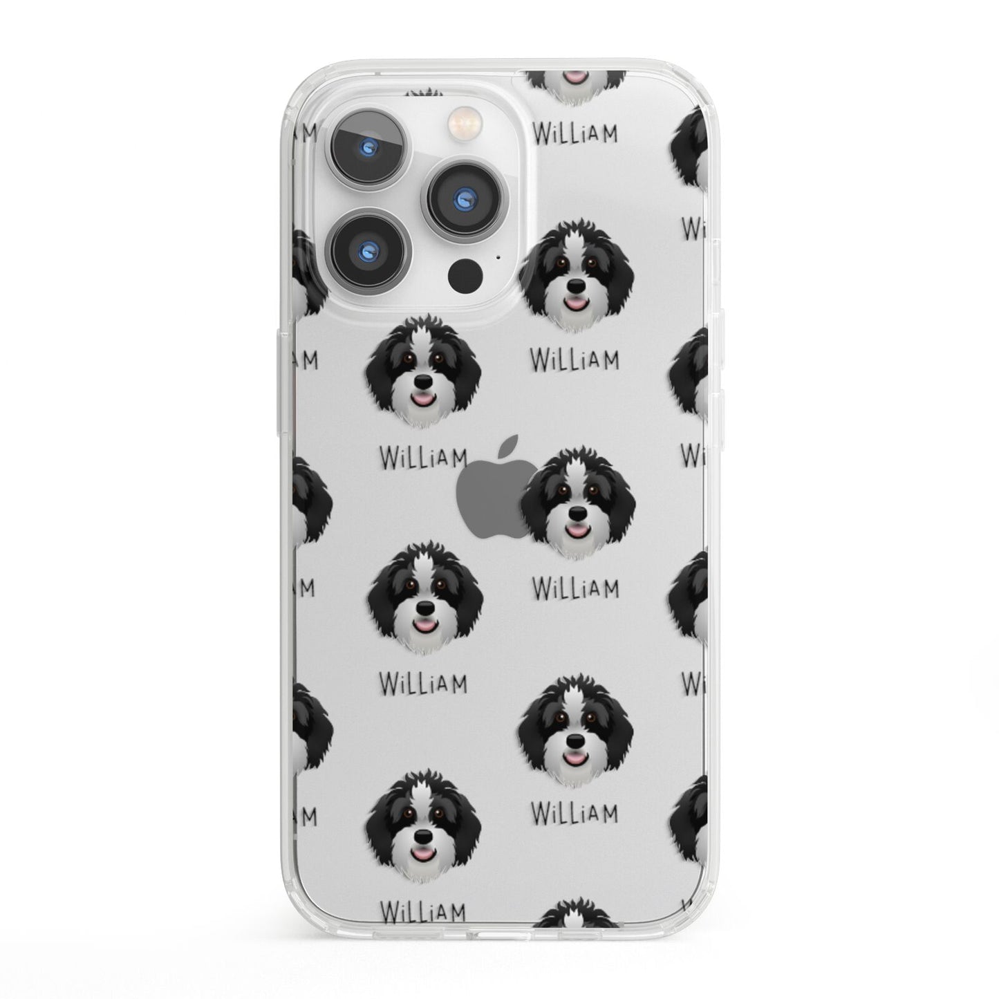 Aussiedoodle Icon with Name iPhone 13 Pro Clear Bumper Case