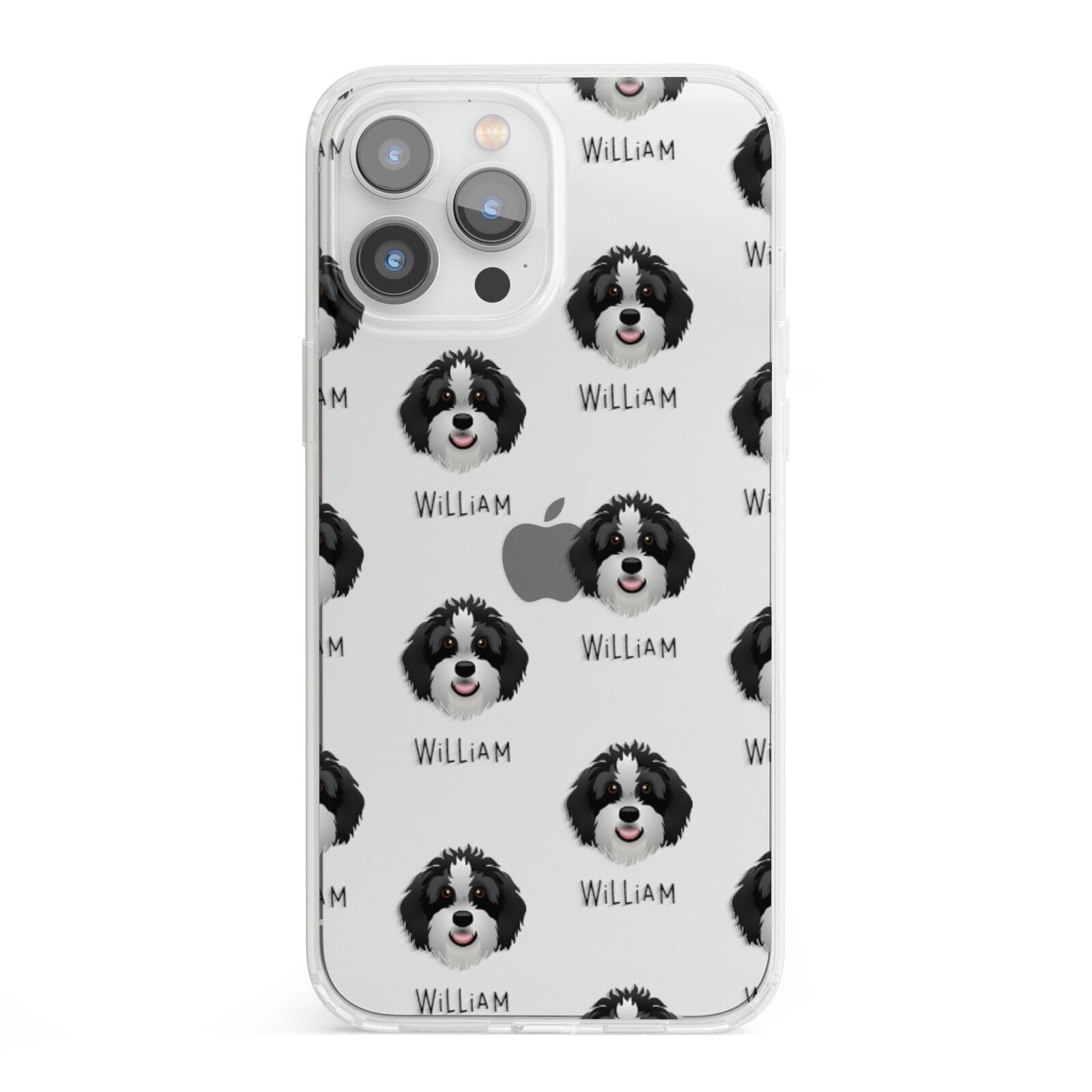 Aussiedoodle Icon with Name iPhone 13 Pro Max Clear Bumper Case