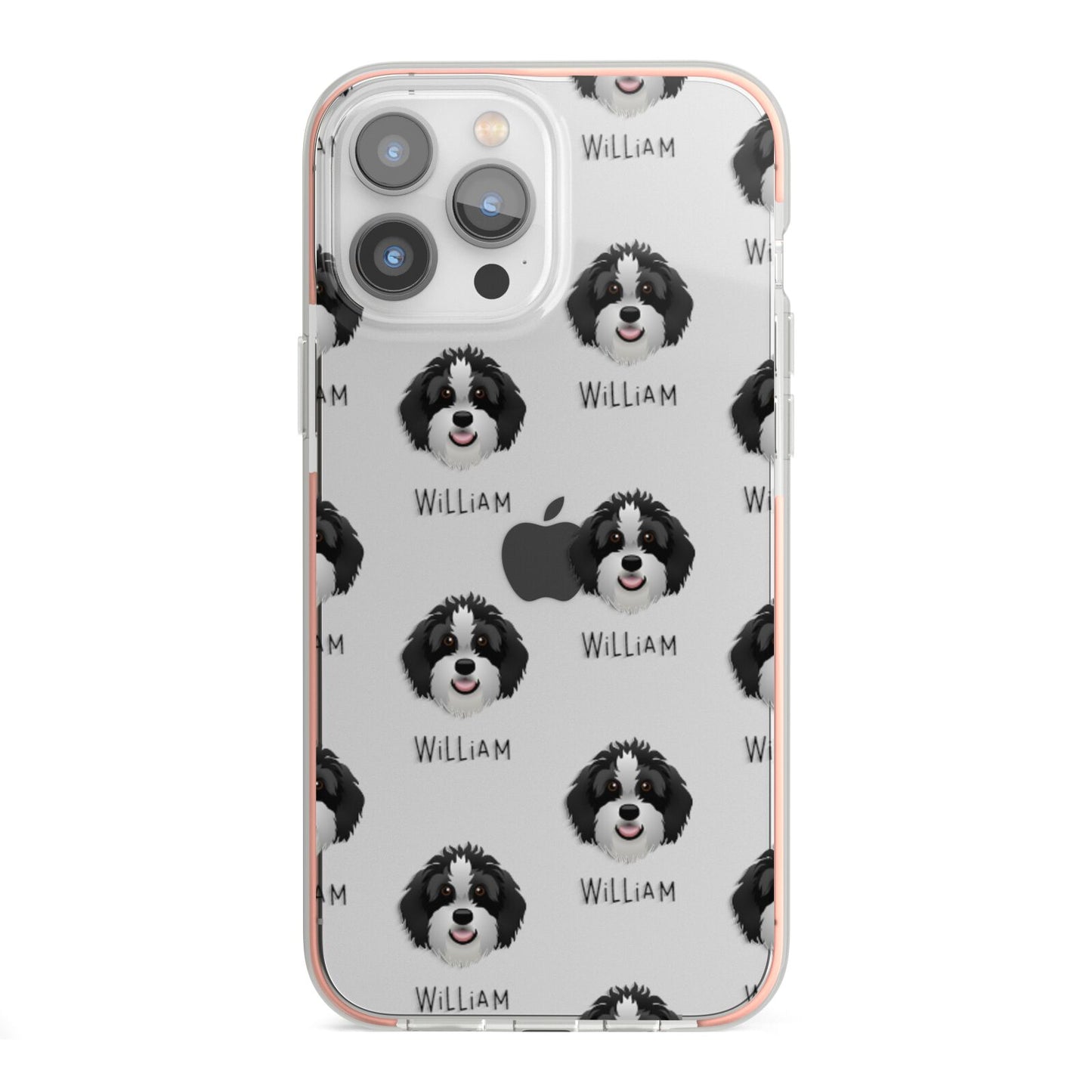 Aussiedoodle Icon with Name iPhone 13 Pro Max TPU Impact Case with Pink Edges