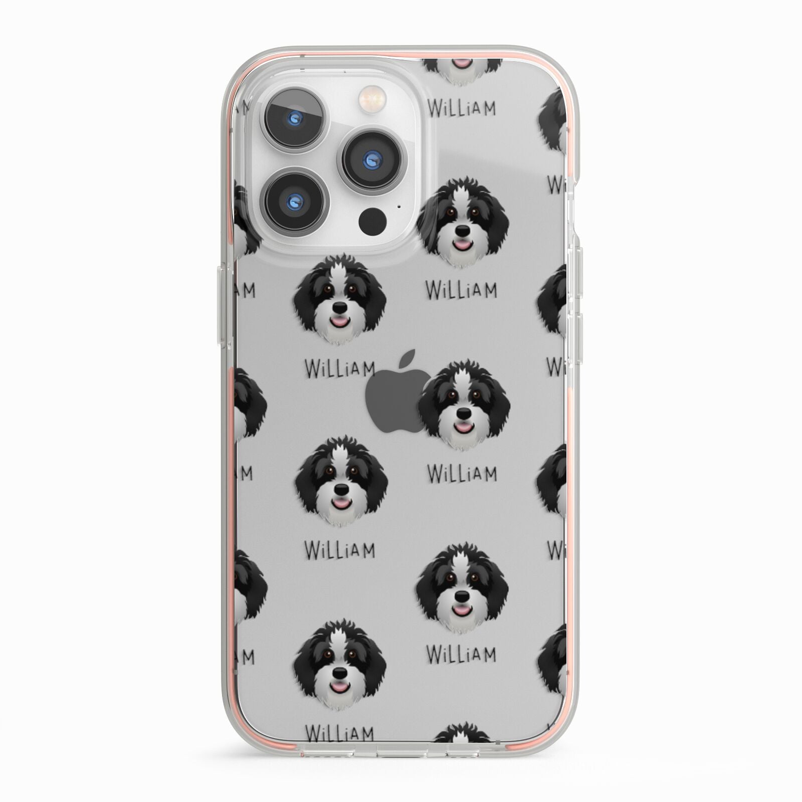Aussiedoodle Icon with Name iPhone 13 Pro TPU Impact Case with Pink Edges