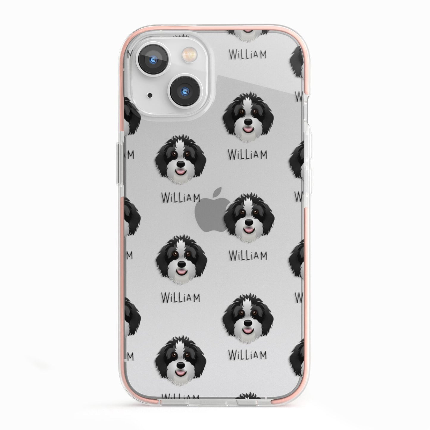 Aussiedoodle Icon with Name iPhone 13 TPU Impact Case with Pink Edges