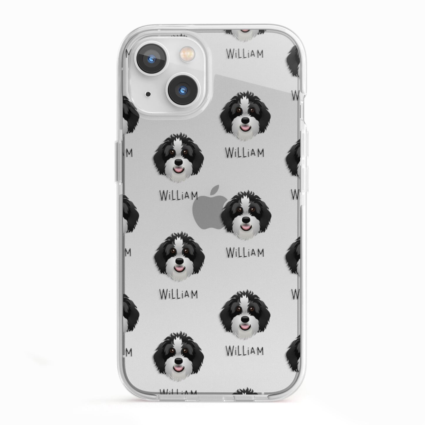 Aussiedoodle Icon with Name iPhone 13 TPU Impact Case with White Edges