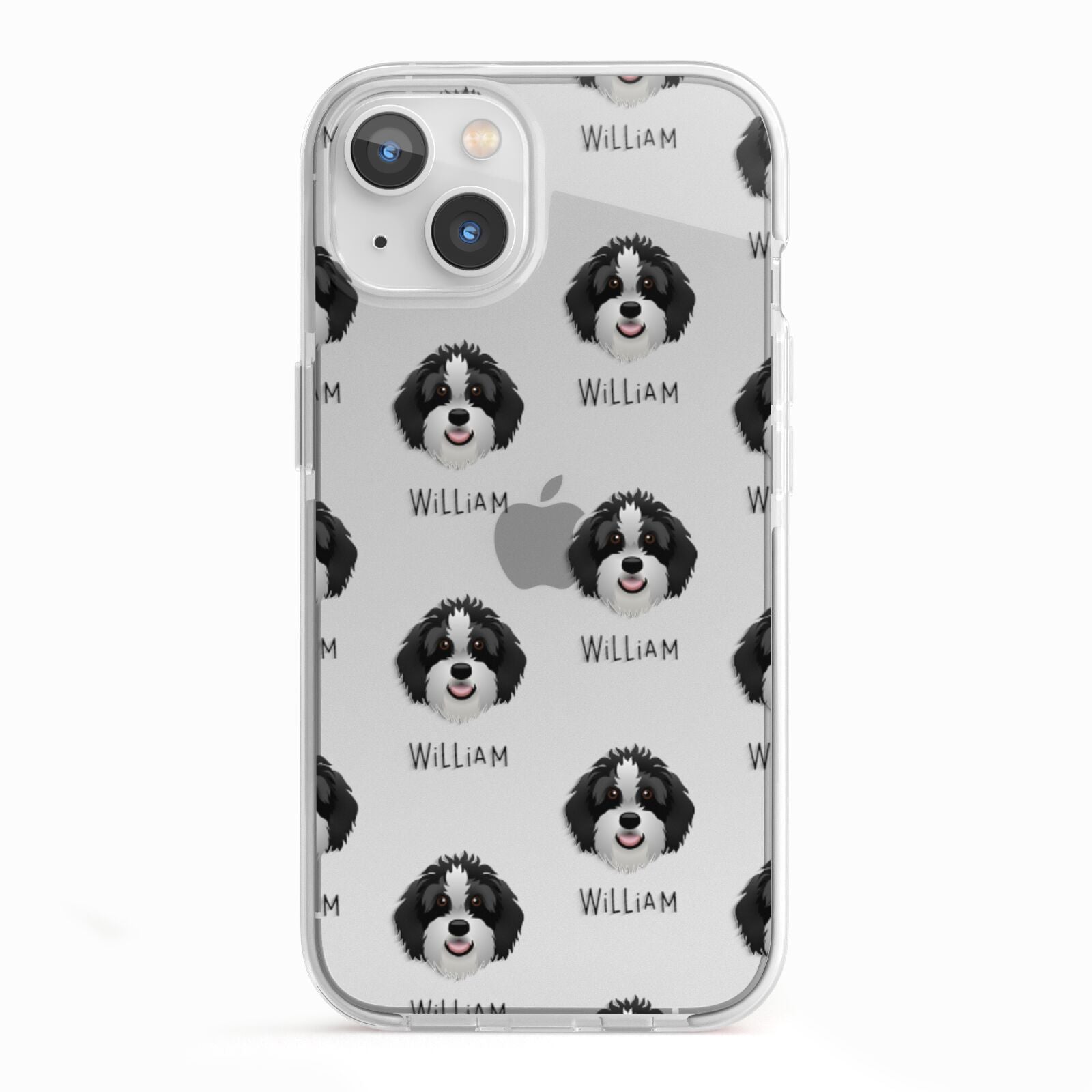 Aussiedoodle Icon with Name iPhone 13 TPU Impact Case with White Edges