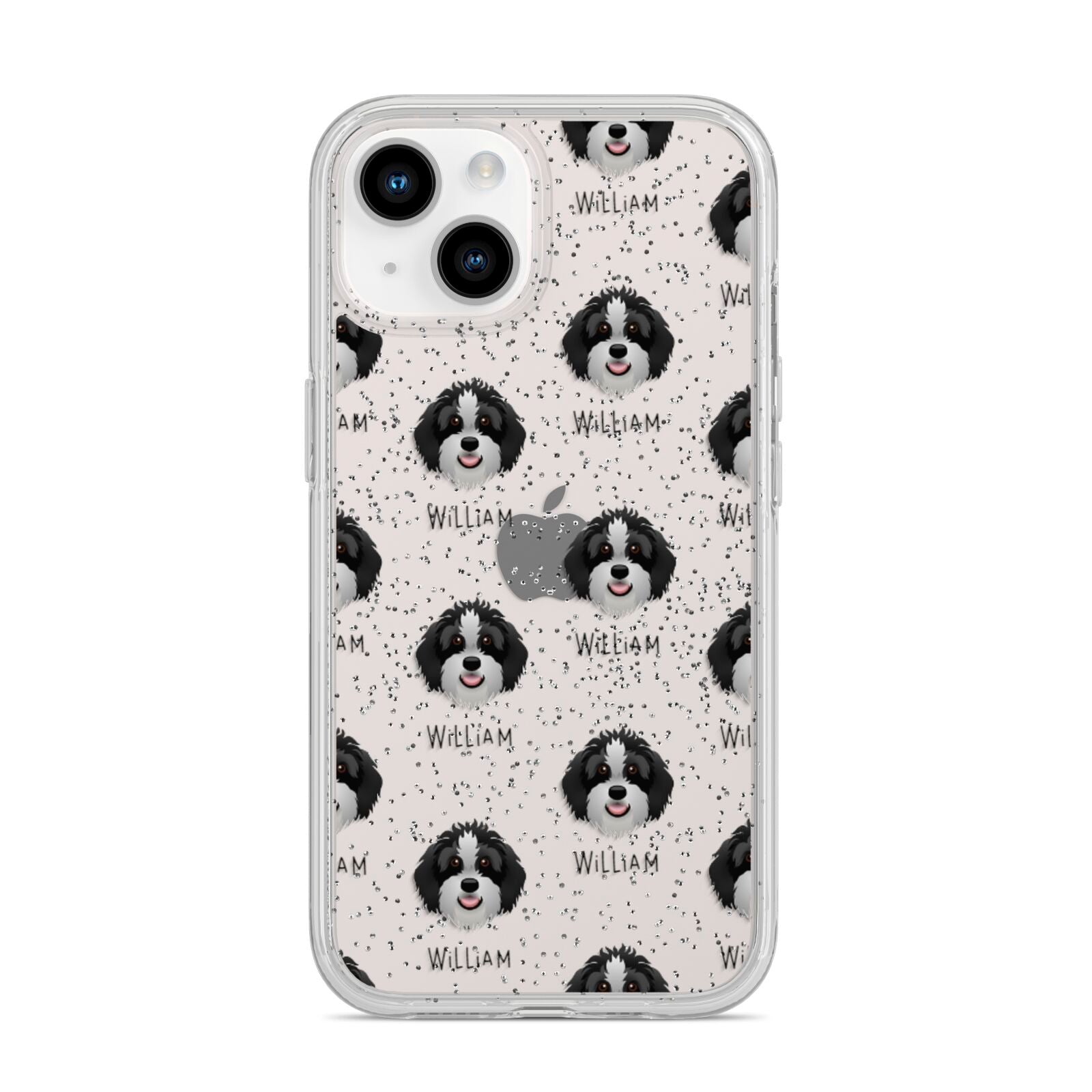 Aussiedoodle Icon with Name iPhone 14 Glitter Tough Case Starlight