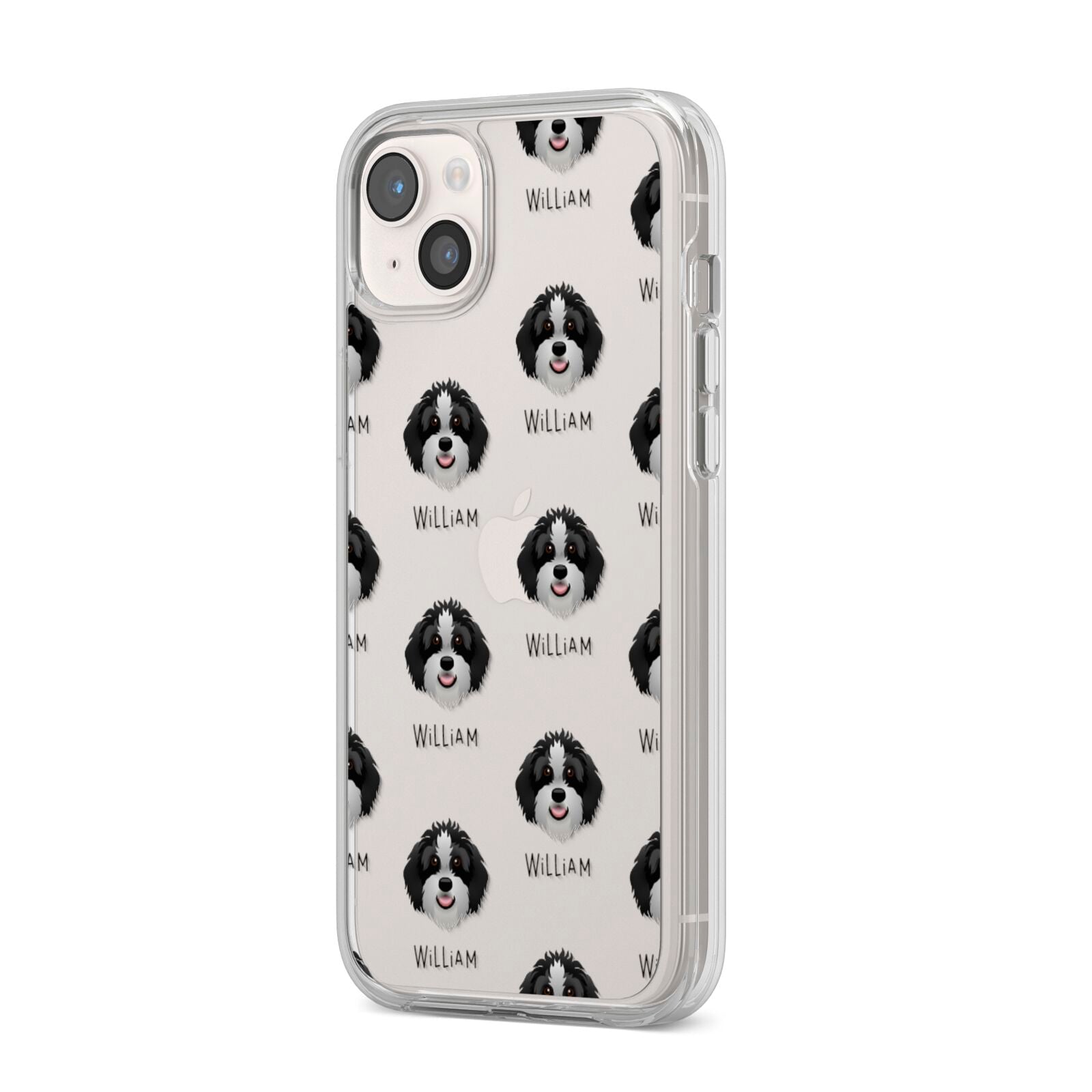 Aussiedoodle Icon with Name iPhone 14 Plus Clear Tough Case Starlight Angled Image