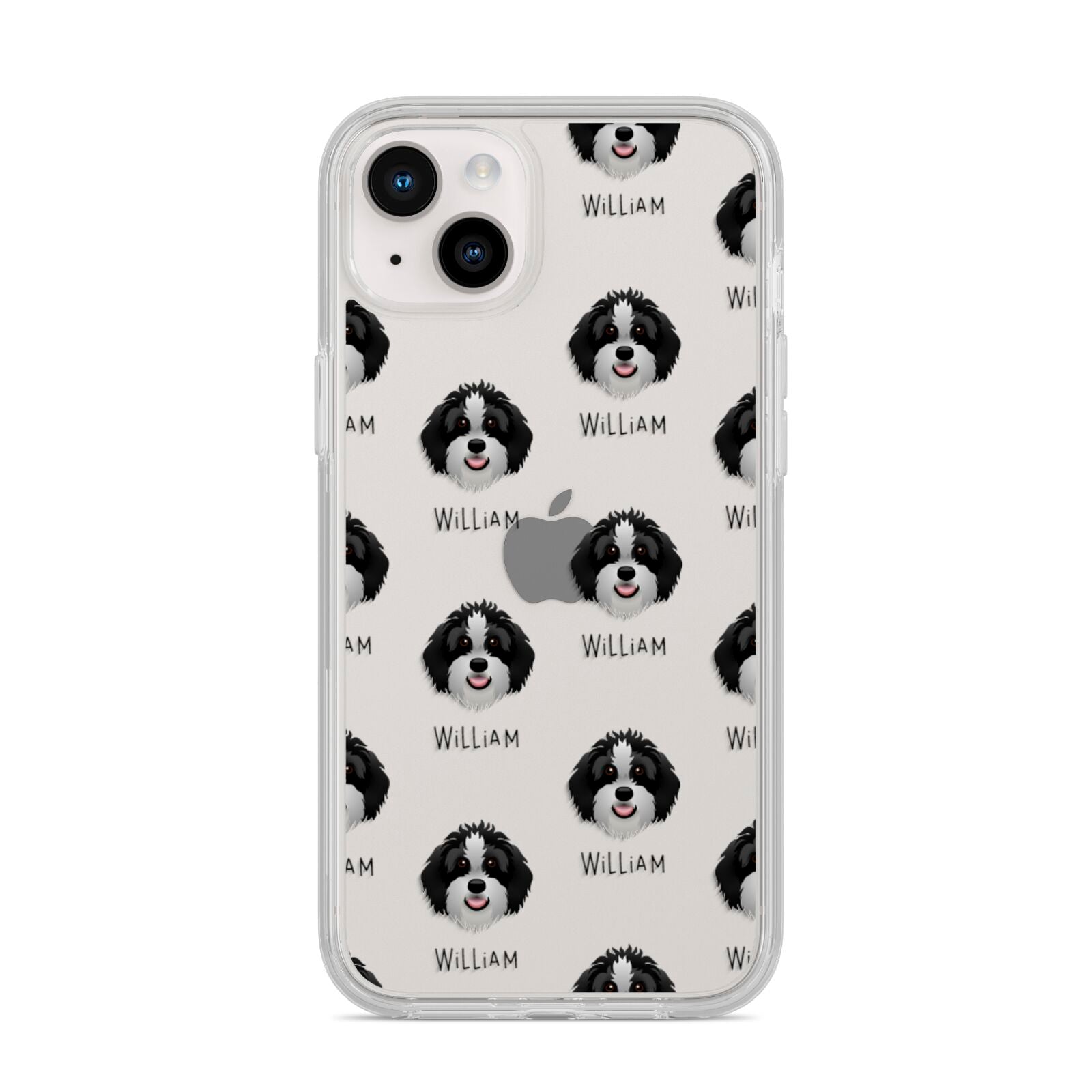 Aussiedoodle Icon with Name iPhone 14 Plus Clear Tough Case Starlight