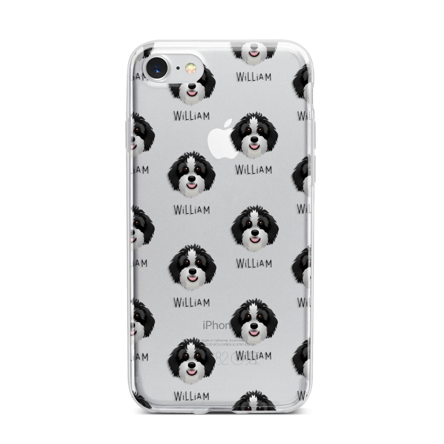 Aussiedoodle Icon with Name iPhone 7 Bumper Case on Silver iPhone