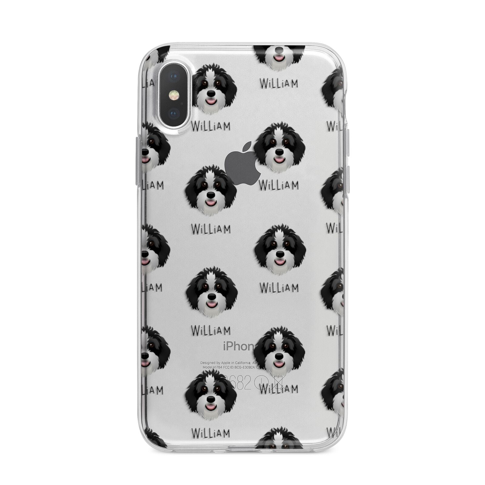 Aussiedoodle Icon with Name iPhone X Bumper Case on Silver iPhone Alternative Image 1