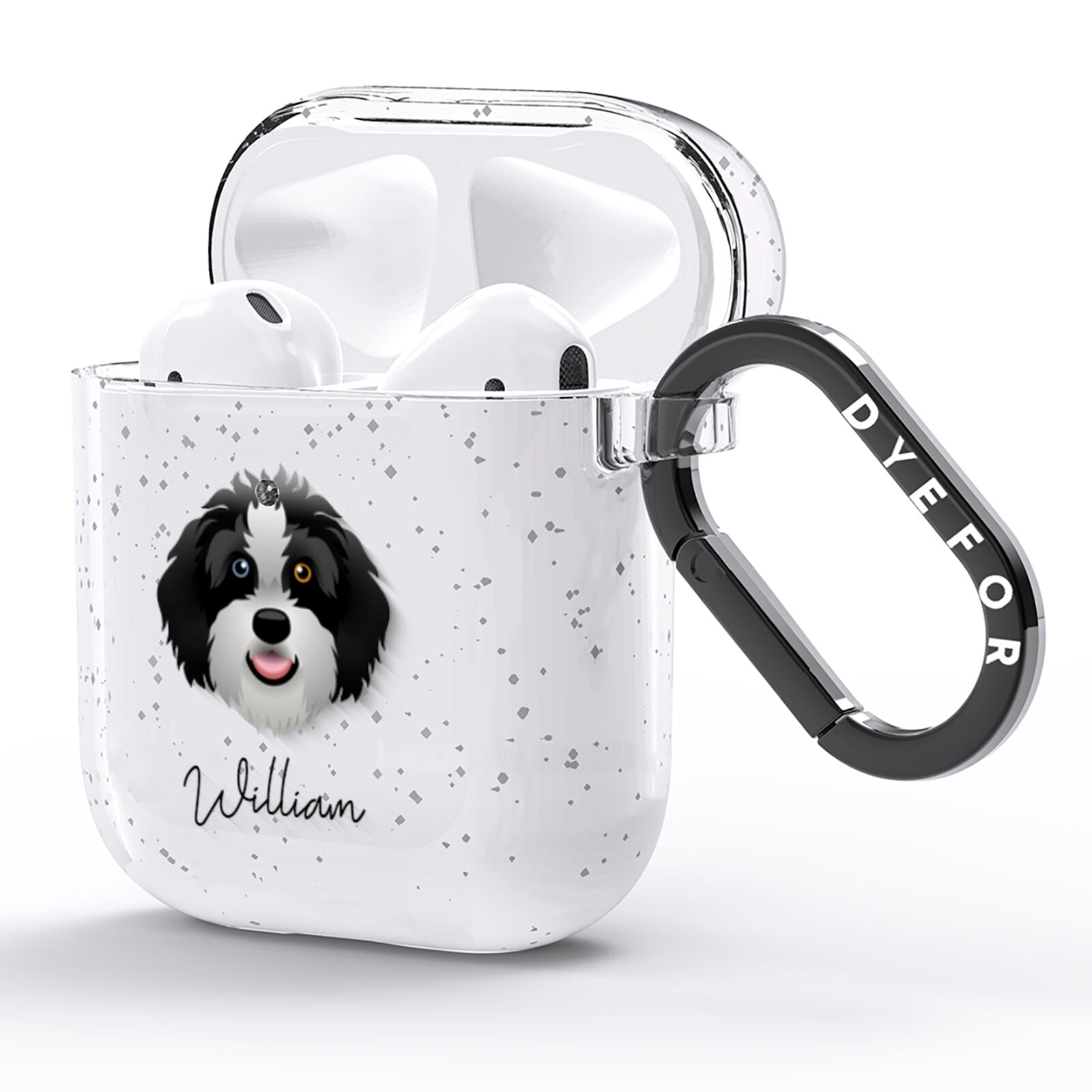 Aussiedoodle Personalised AirPods Glitter Case Side Image