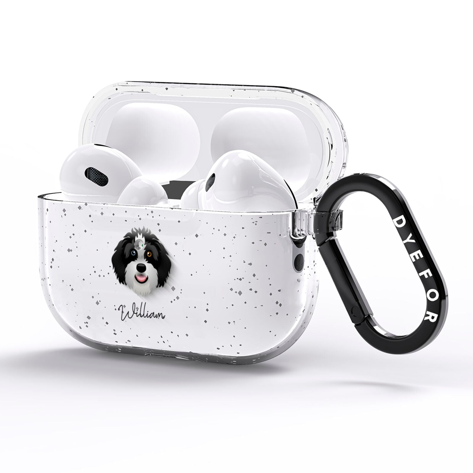 Aussiedoodle Personalised AirPods Pro Glitter Case Side Image