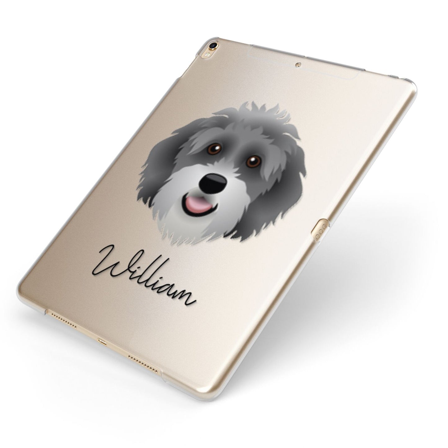 Aussiedoodle Personalised Apple iPad Case on Gold iPad Side View