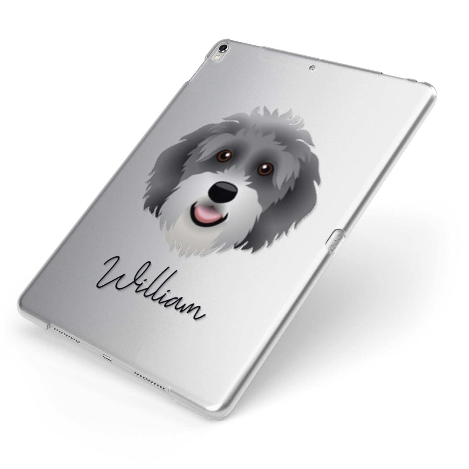 Aussiedoodle Personalised Apple iPad Case on Silver iPad Side View