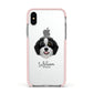 Aussiedoodle Personalised Apple iPhone Xs Impact Case Pink Edge on Silver Phone