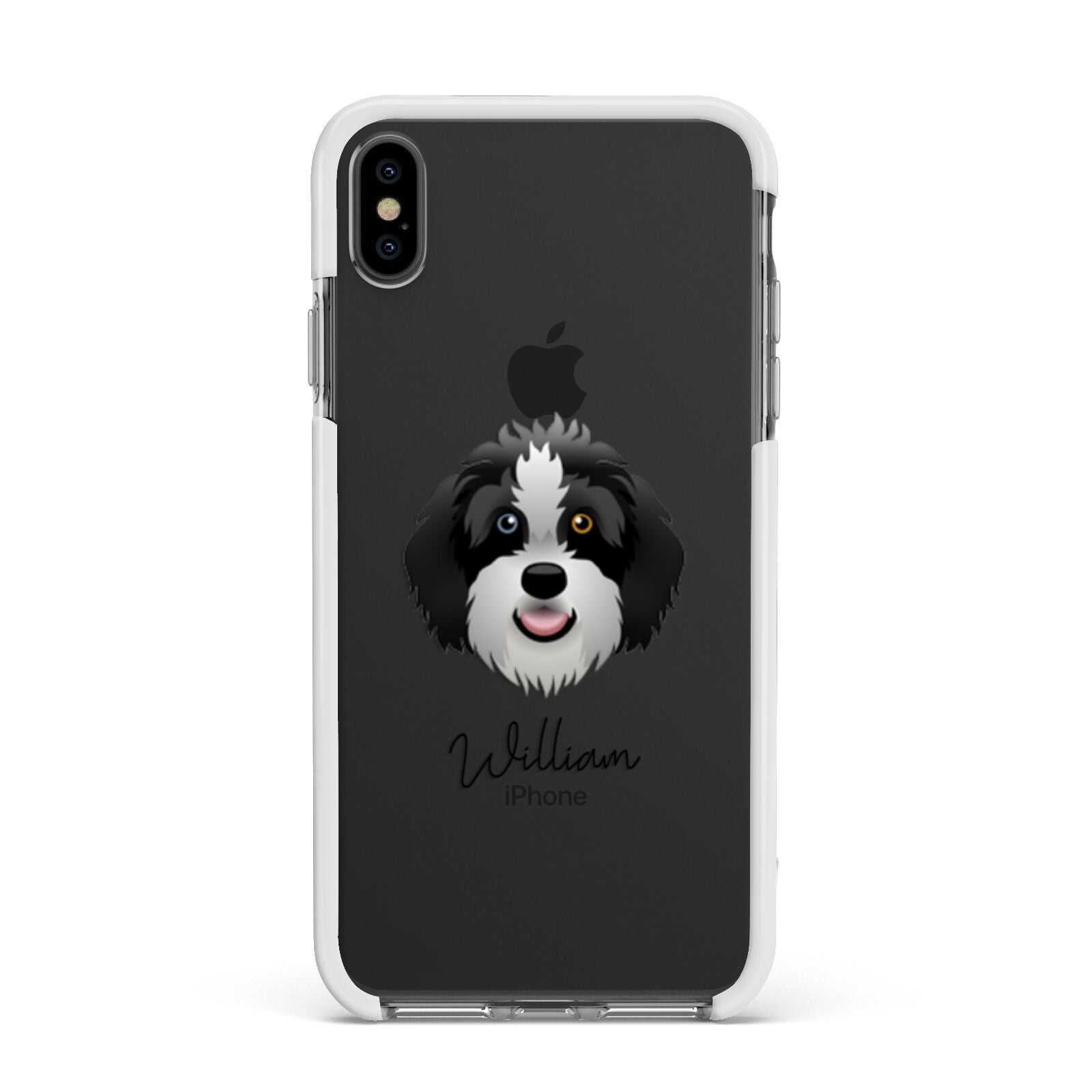 Aussiedoodle Personalised Apple iPhone Xs Max Impact Case White Edge on Black Phone