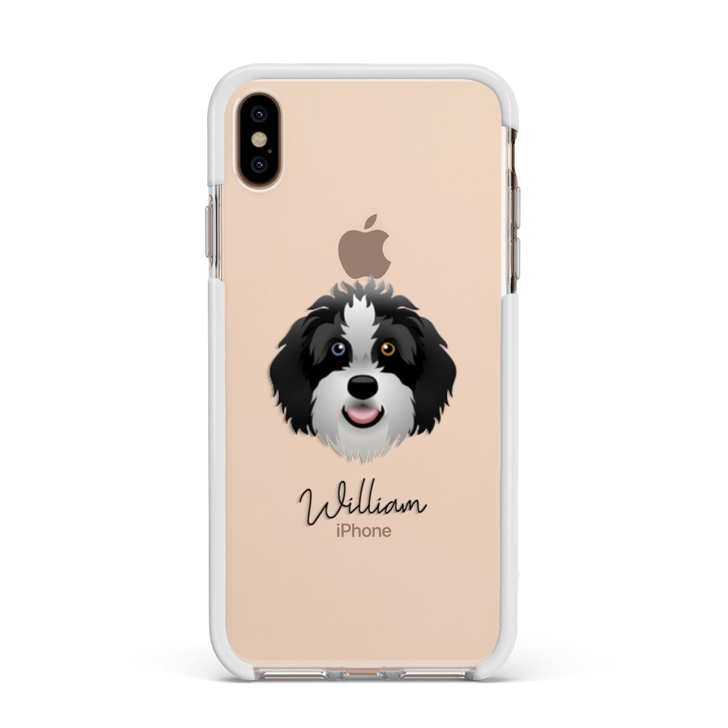 Aussiedoodle Personalised Apple iPhone Xs Max Impact Case White Edge on Gold Phone
