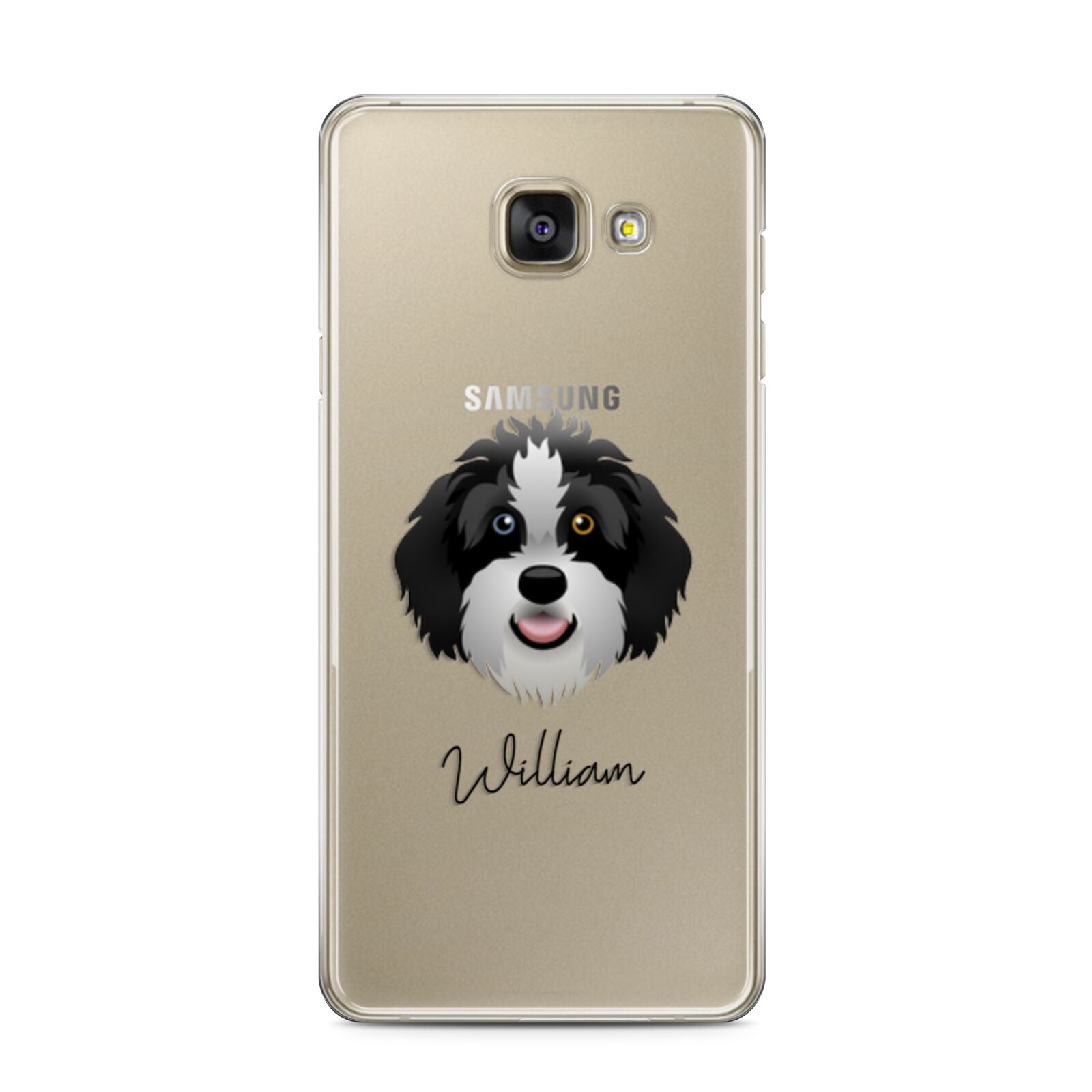 Aussiedoodle Personalised Samsung Galaxy A3 2016 Case on gold phone