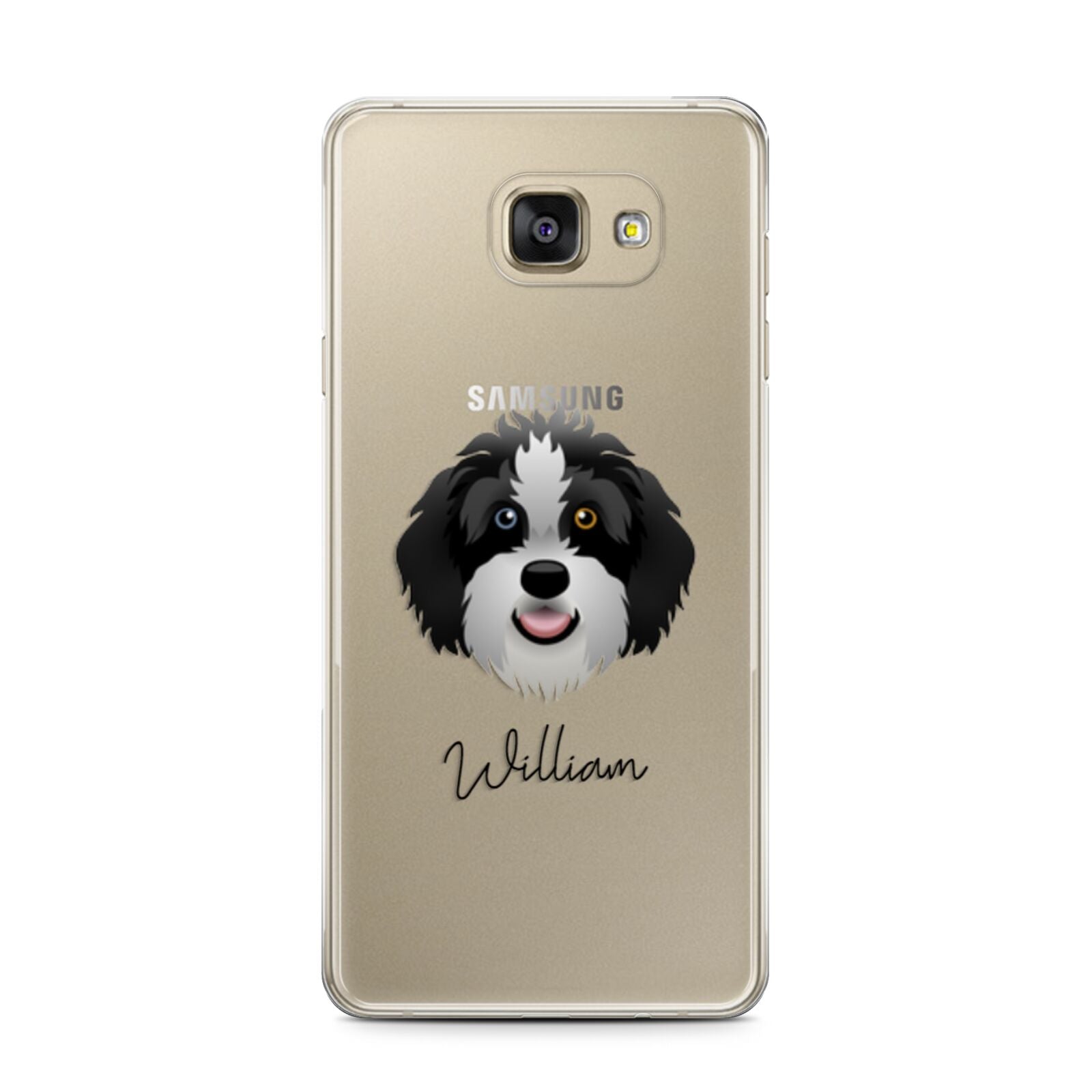 Aussiedoodle Personalised Samsung Galaxy A7 2016 Case on gold phone