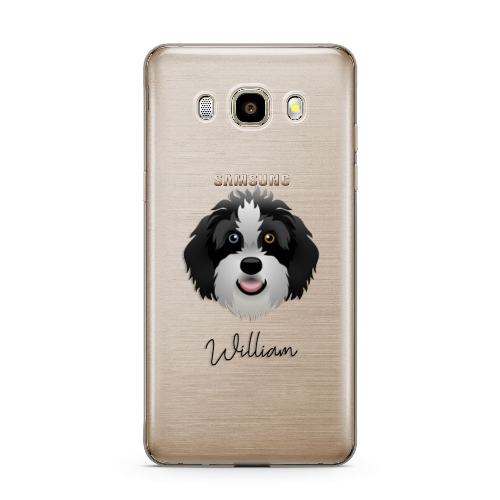 Aussiedoodle Personalised Samsung Galaxy J7 2016 Case on gold phone