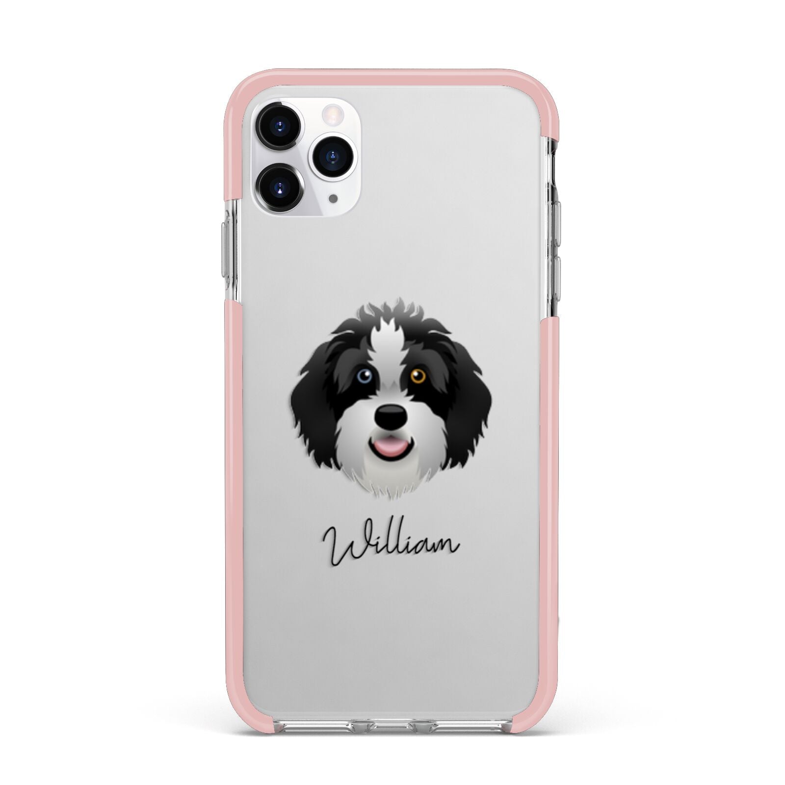Aussiedoodle Personalised iPhone 11 Pro Max Impact Pink Edge Case