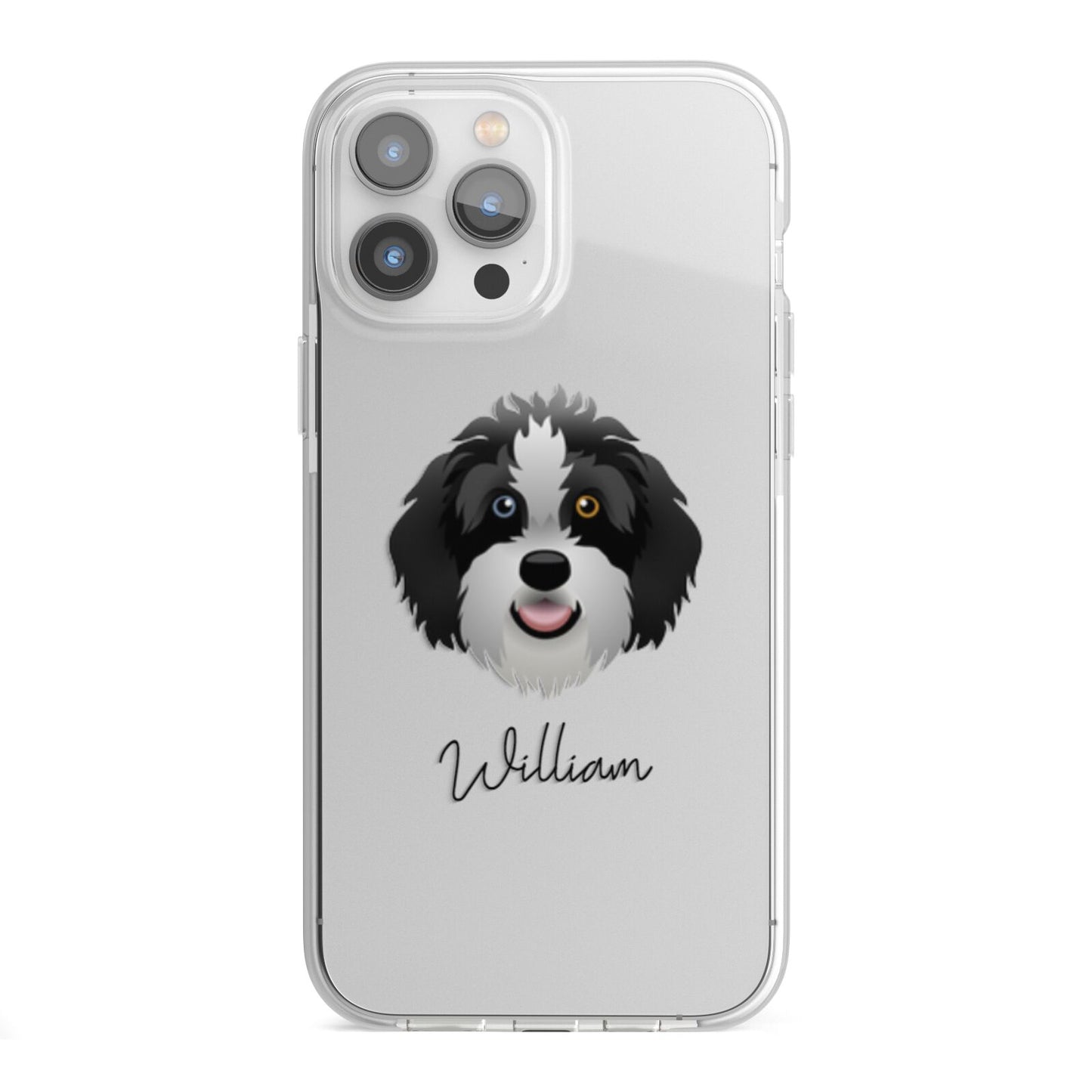 Aussiedoodle Personalised iPhone 13 Pro Max TPU Impact Case with White Edges