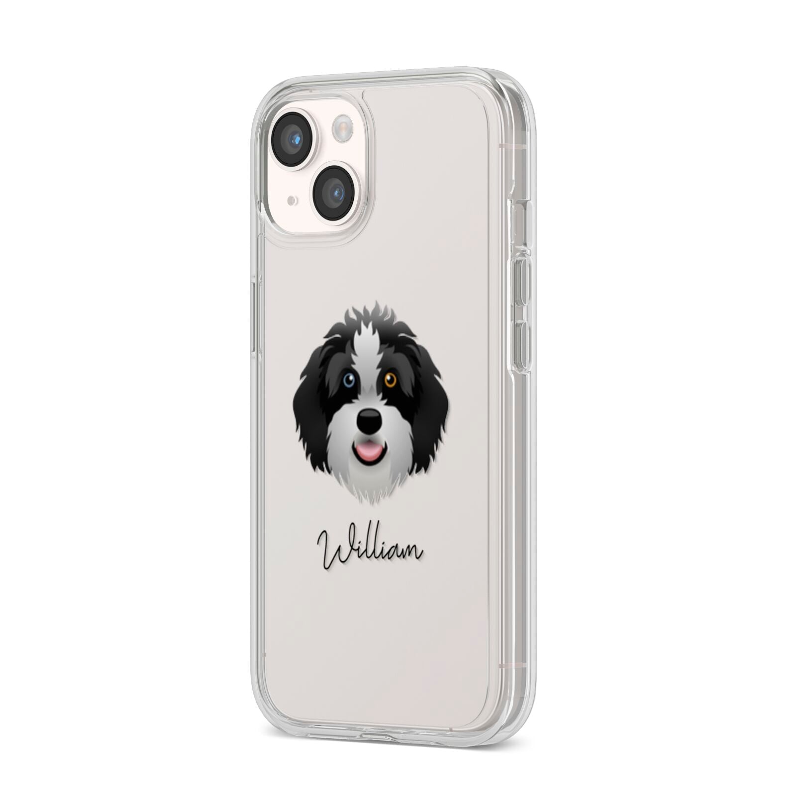 Aussiedoodle Personalised iPhone 14 Clear Tough Case Starlight Angled Image