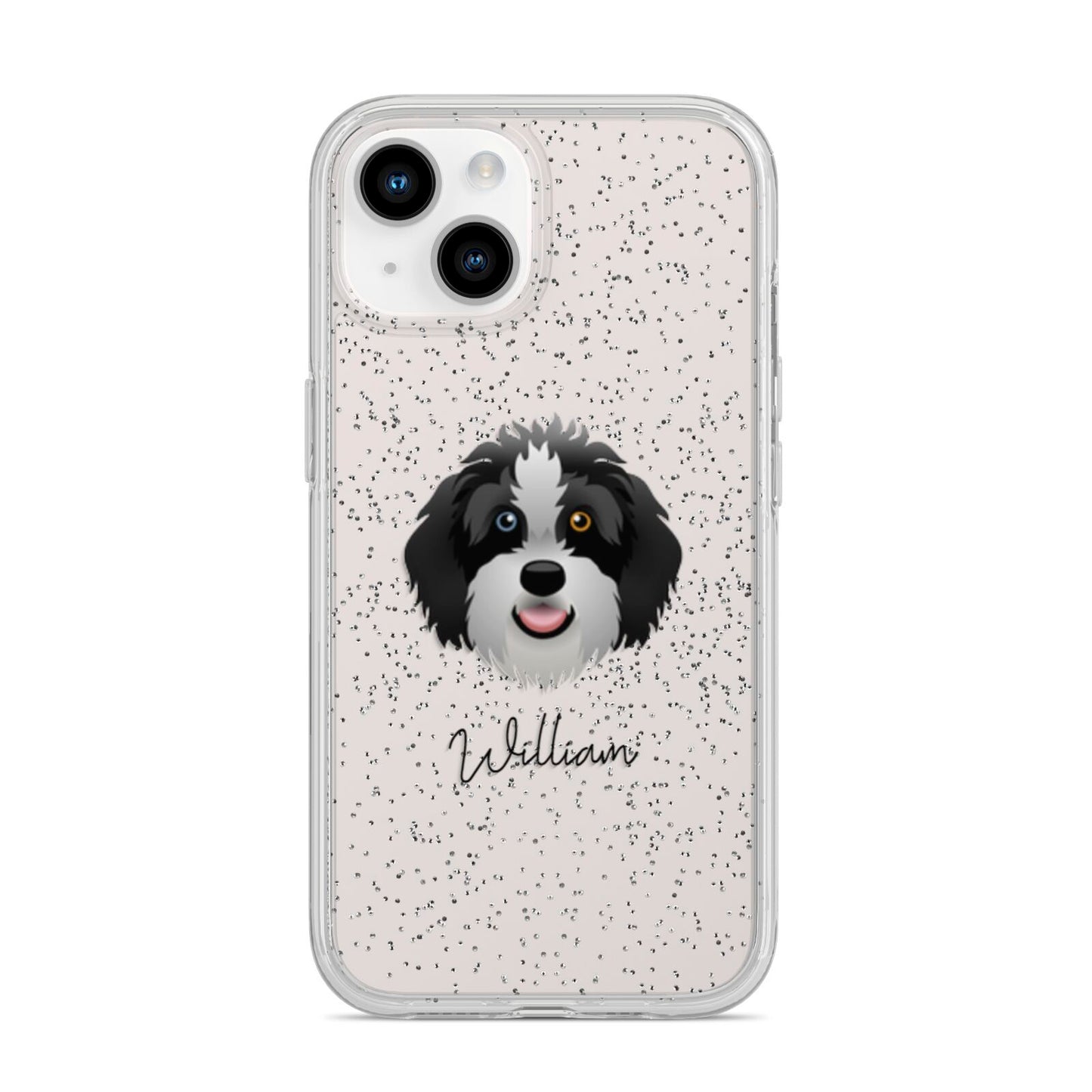 Aussiedoodle Personalised iPhone 14 Glitter Tough Case Starlight
