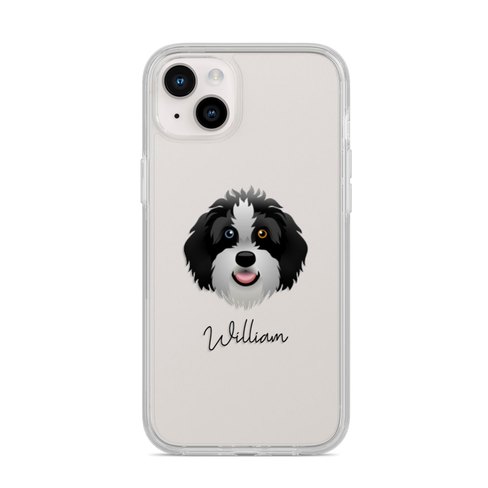 Aussiedoodle Personalised iPhone 14 Plus Clear Tough Case Starlight