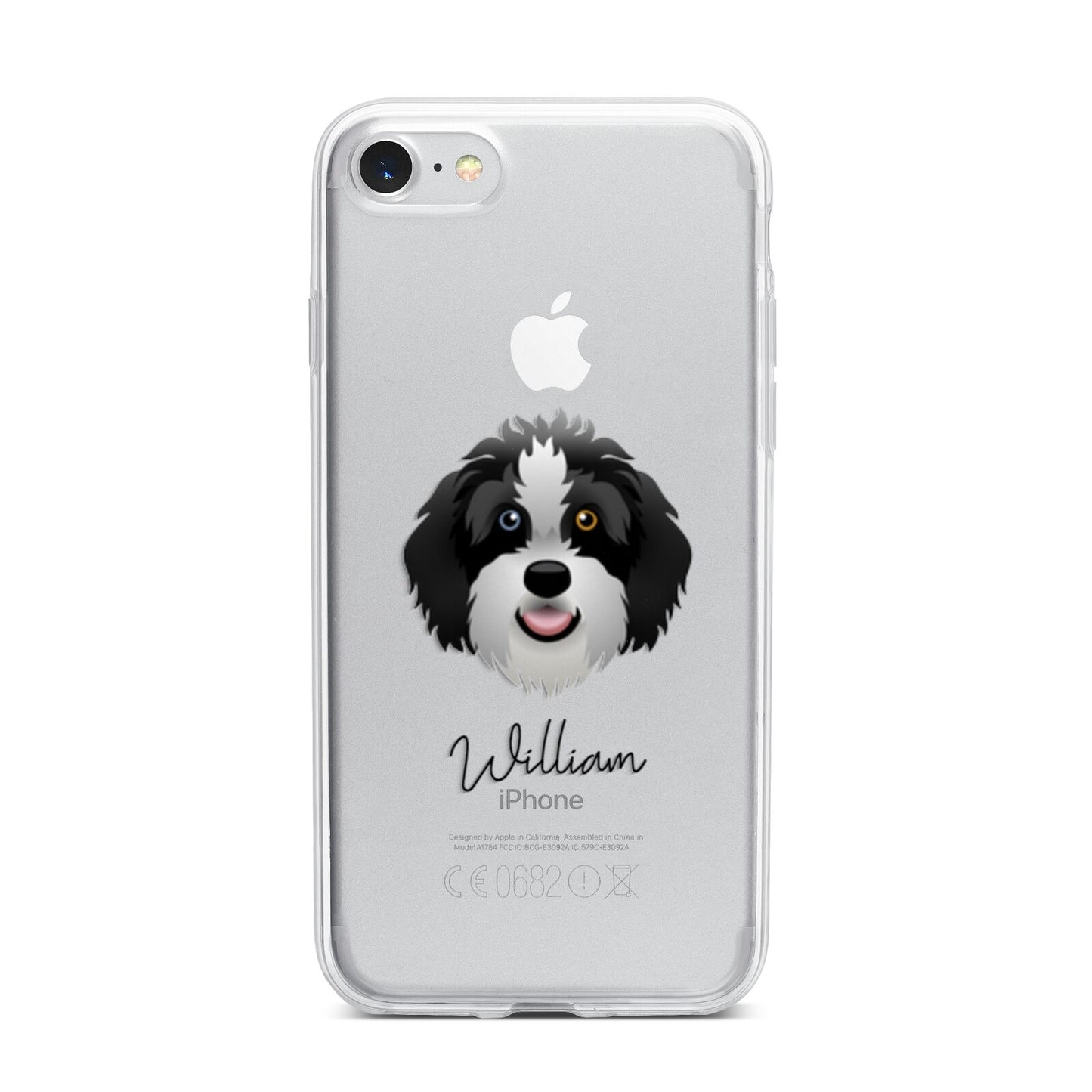 Aussiedoodle Personalised iPhone 7 Bumper Case on Silver iPhone