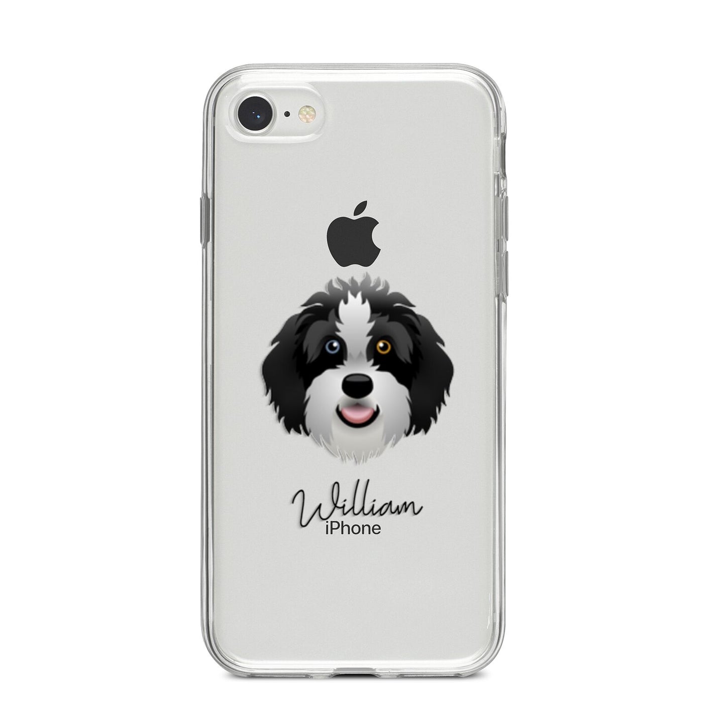 Aussiedoodle Personalised iPhone 8 Bumper Case on Silver iPhone