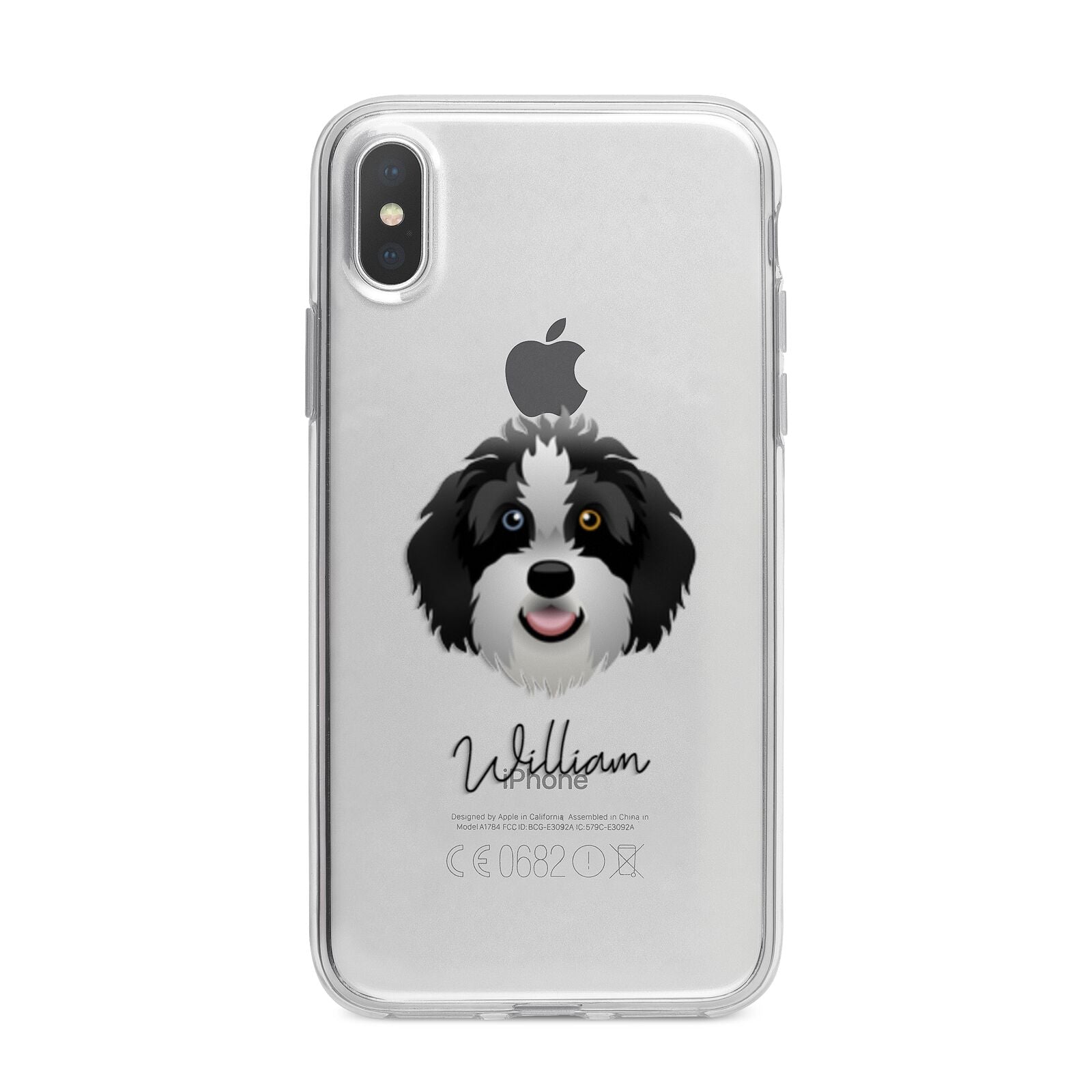 Aussiedoodle Personalised iPhone X Bumper Case on Silver iPhone Alternative Image 1