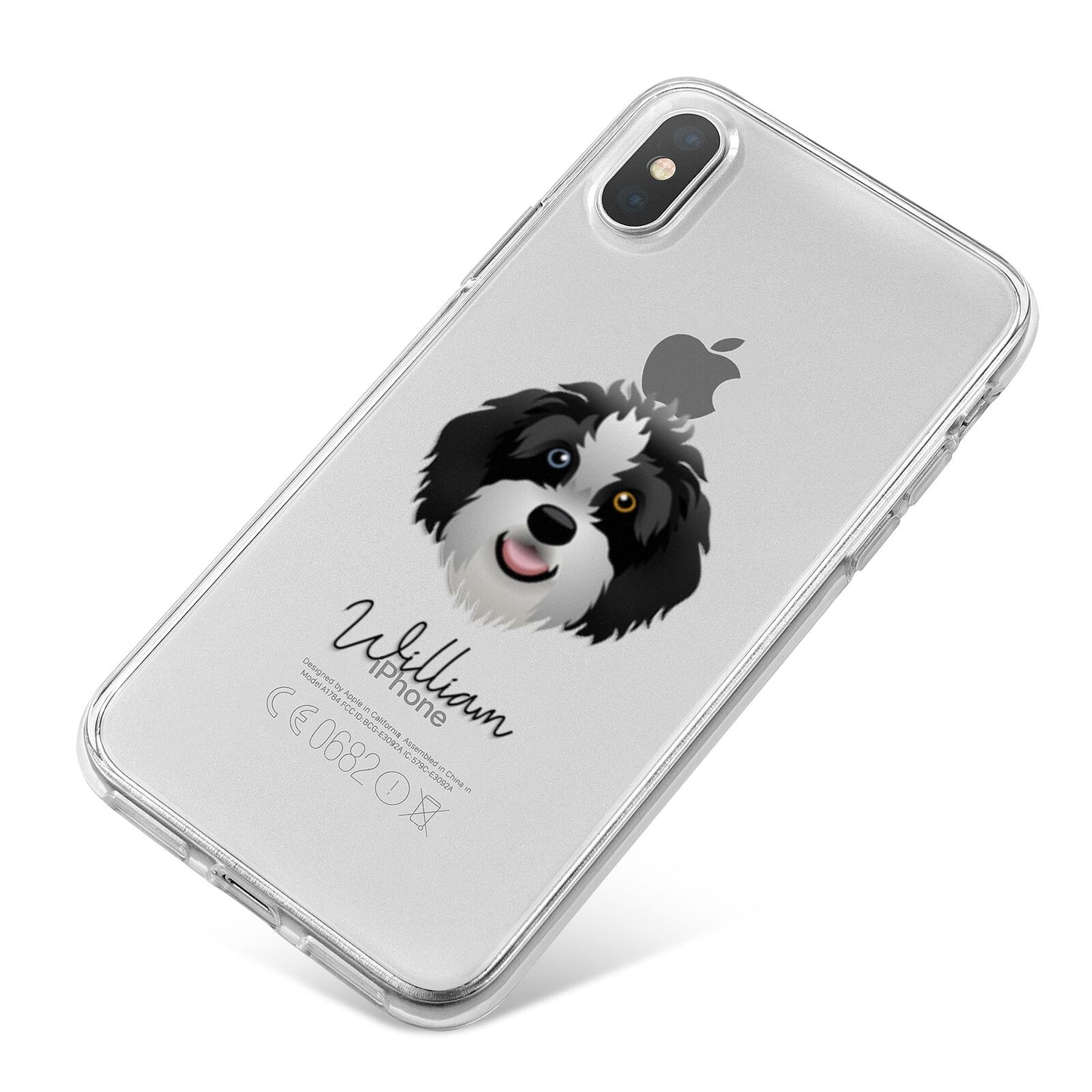 Aussiedoodle Personalised iPhone X Bumper Case on Silver iPhone