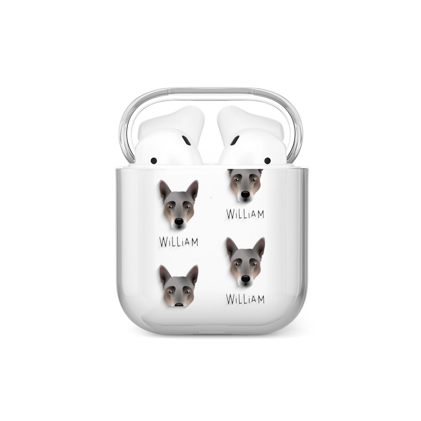 Australian Cattle Dog Icon with Name AirPods Case