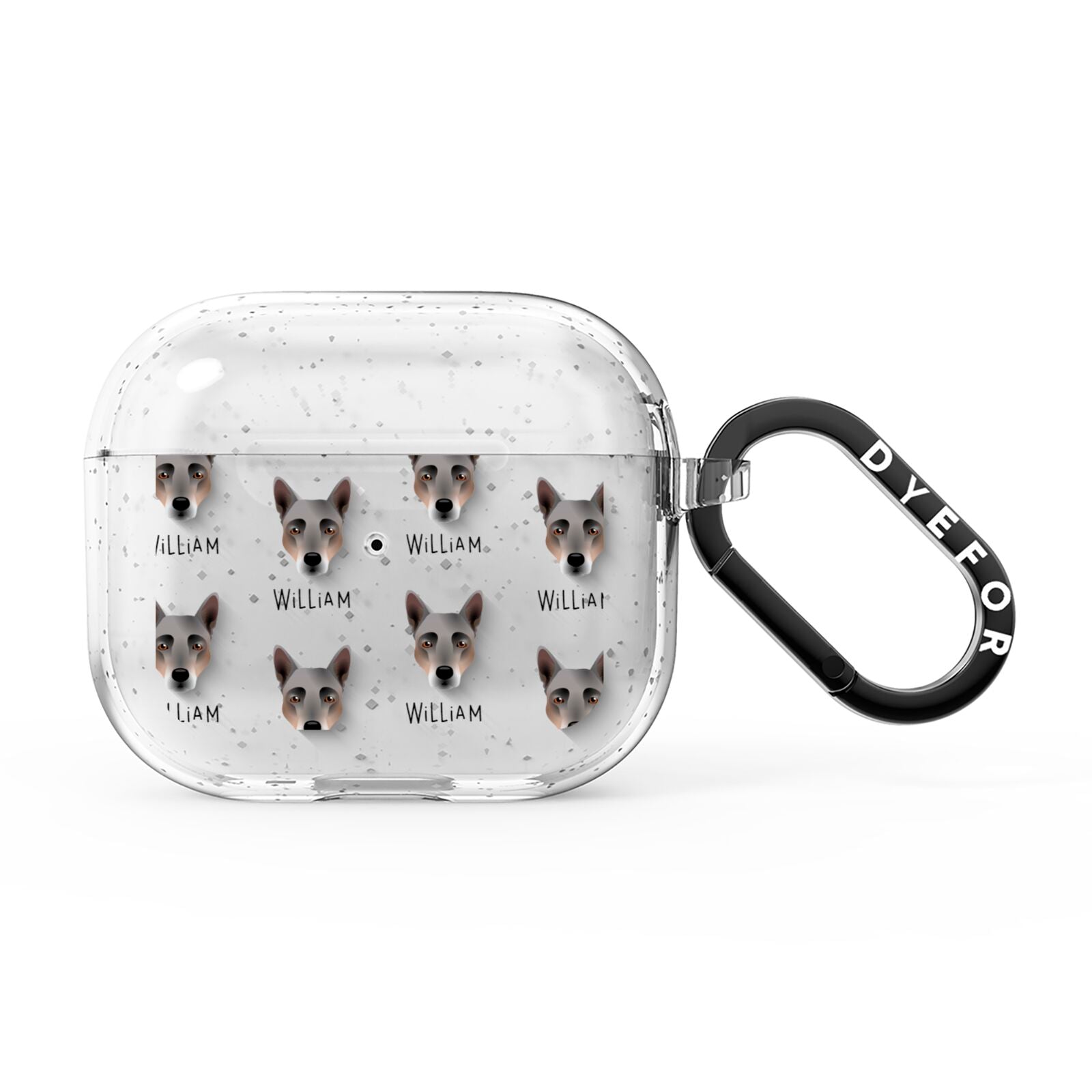 Australian Cattle Dog Icon with Name AirPods Glitter Case 3rd Gen
