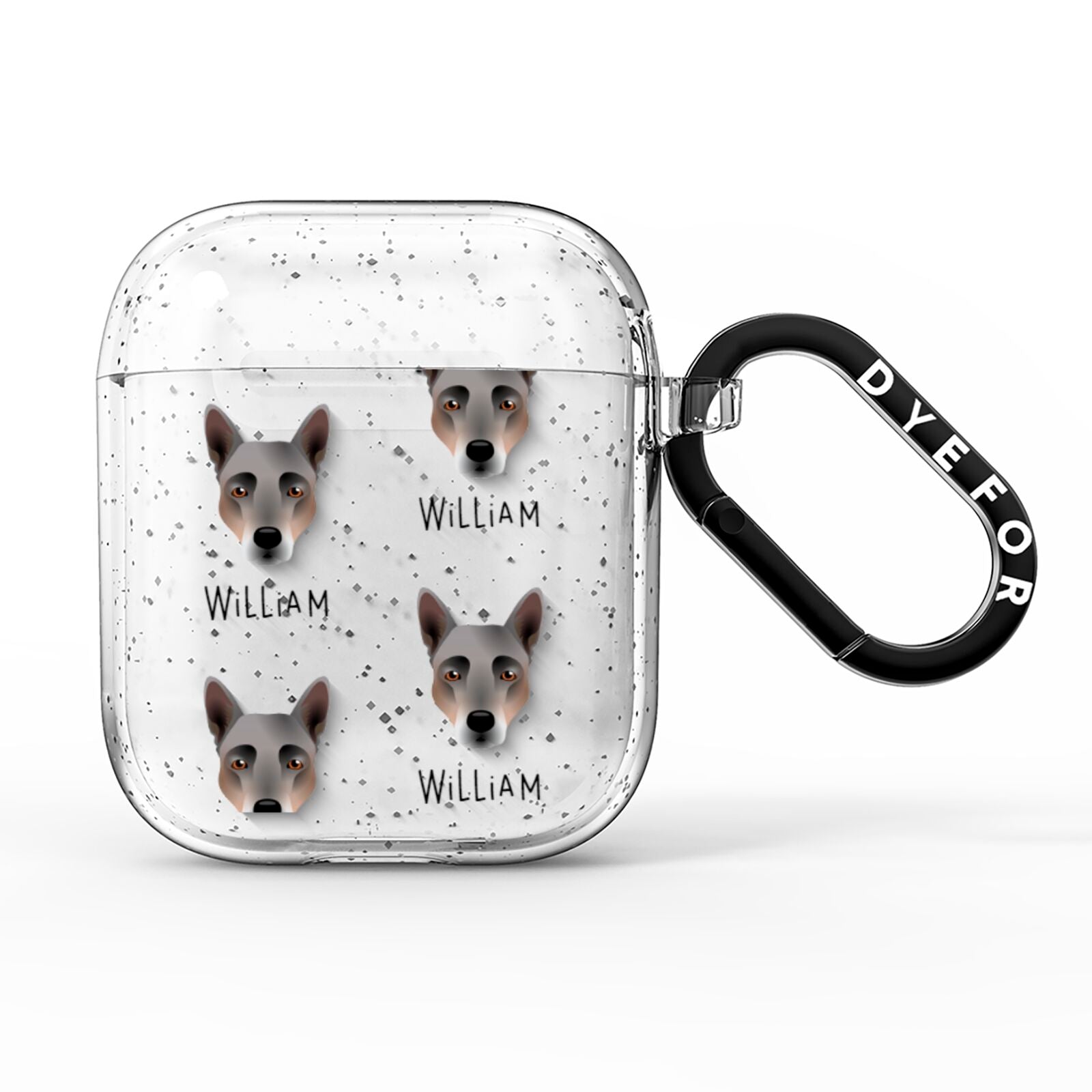 Australian Cattle Dog Icon with Name AirPods Glitter Case