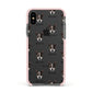 Australian Cattle Dog Icon with Name Apple iPhone Xs Impact Case Pink Edge on Black Phone