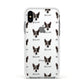 Australian Cattle Dog Icon with Name Apple iPhone Xs Impact Case White Edge on Silver Phone
