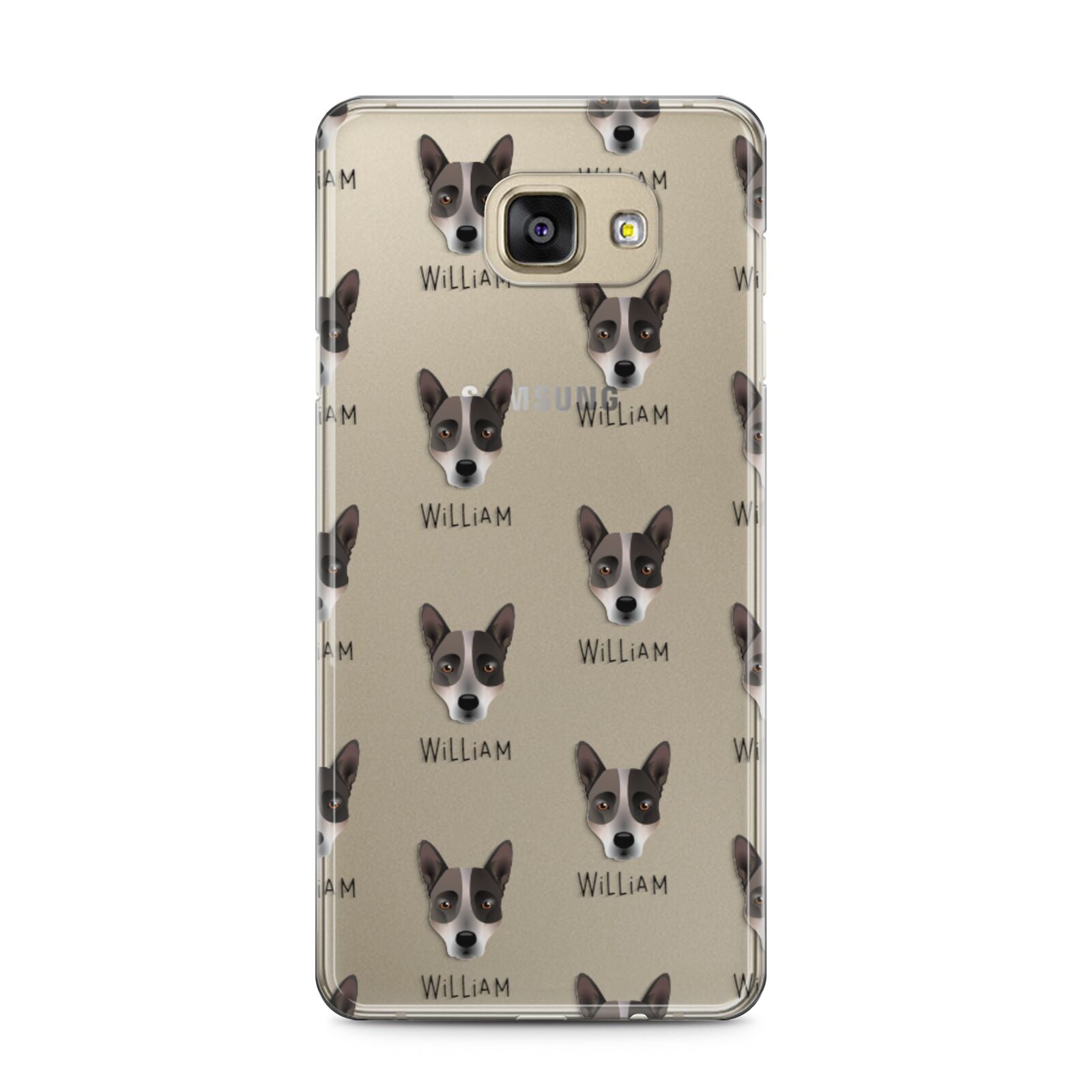 Australian Cattle Dog Icon with Name Samsung Galaxy A5 2016 Case on gold phone