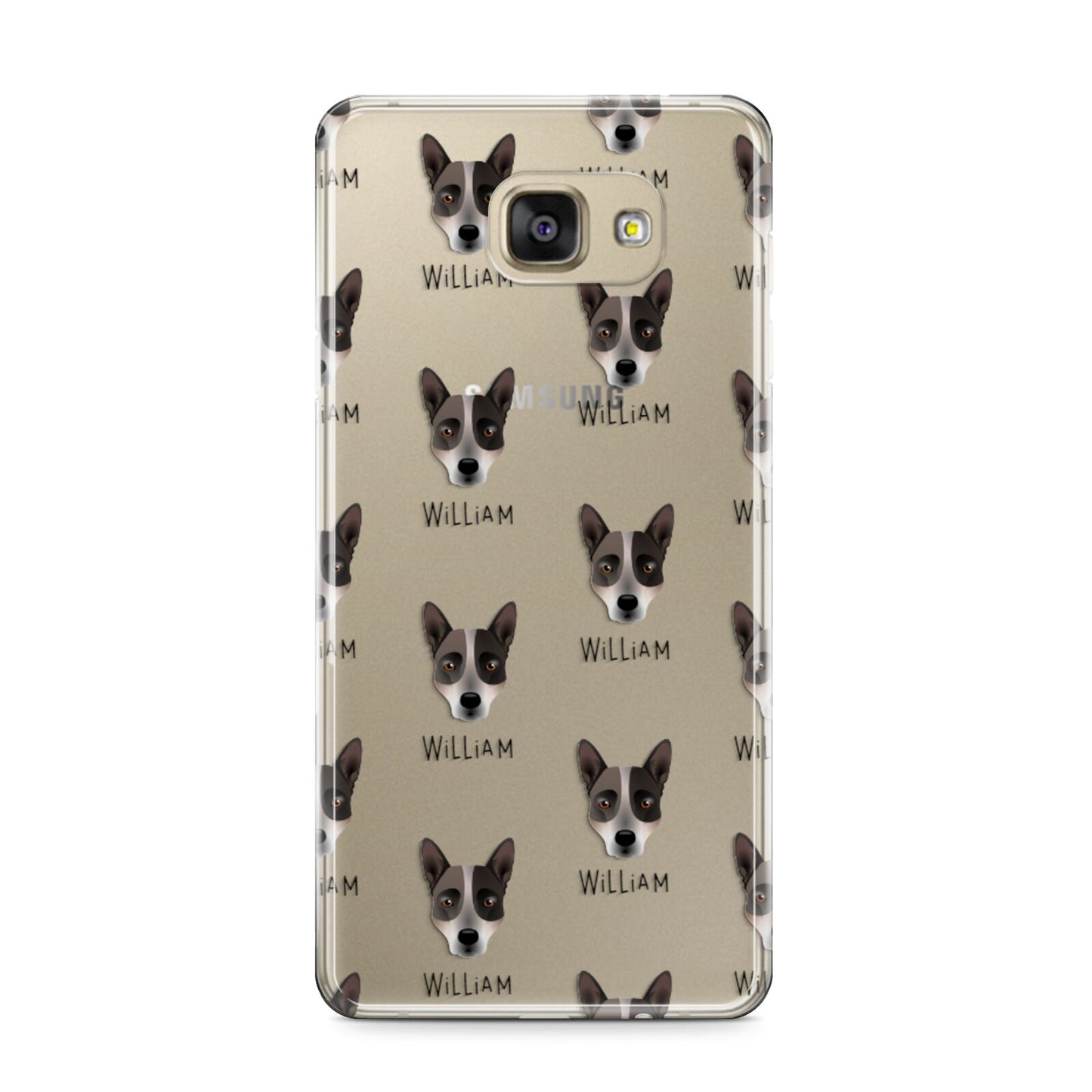 Australian Cattle Dog Icon with Name Samsung Galaxy A9 2016 Case on gold phone