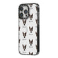 Australian Cattle Dog Icon with Name iPhone 14 Pro Max Black Impact Case Side Angle on Silver phone