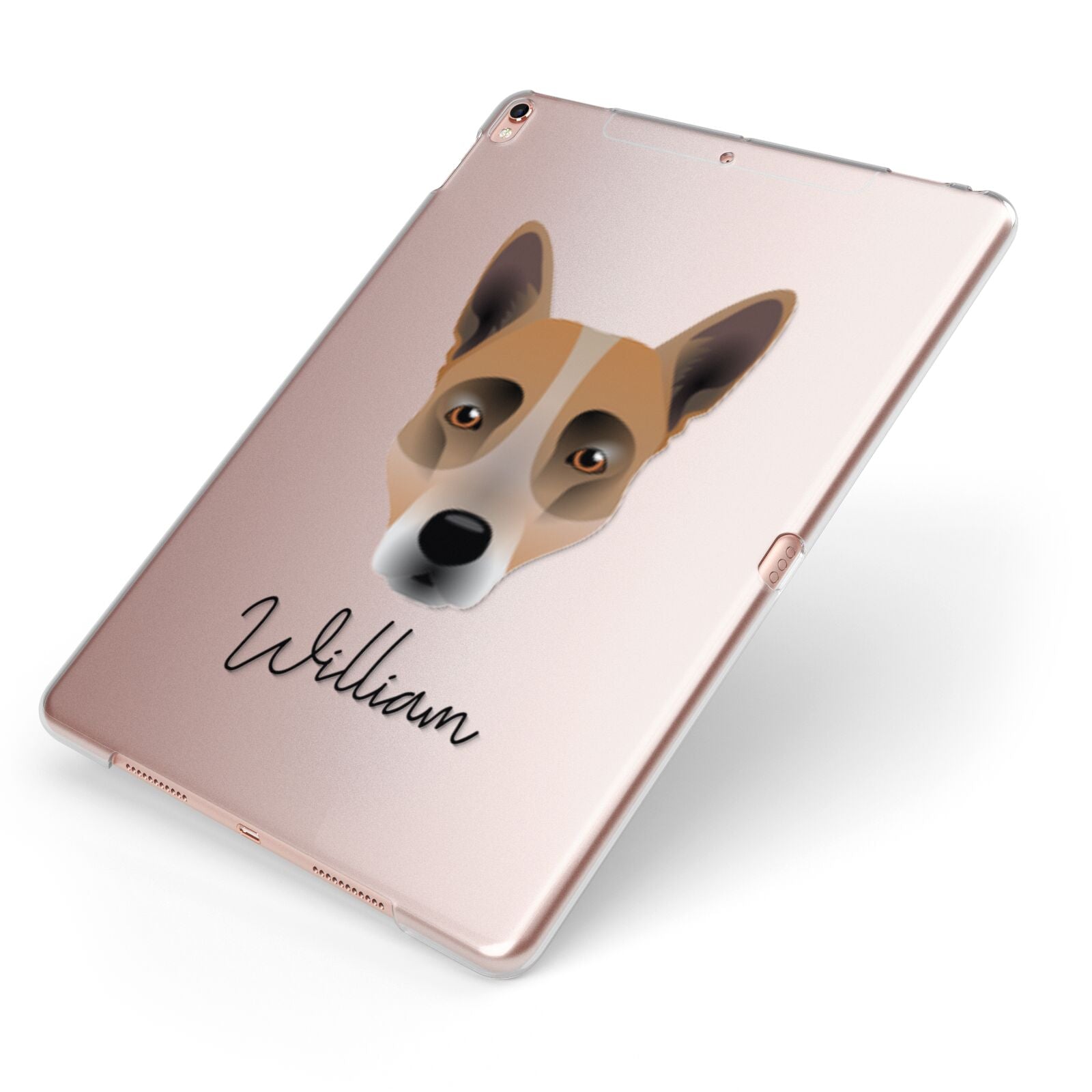 Australian Cattle Dog Personalised Apple iPad Case on Rose Gold iPad Side View