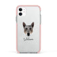 Australian Cattle Dog Personalised Apple iPhone 11 in White with Pink Impact Case