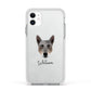 Australian Cattle Dog Personalised Apple iPhone 11 in White with White Impact Case