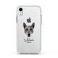 Australian Cattle Dog Personalised Apple iPhone XR Impact Case White Edge on Silver Phone
