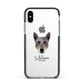 Australian Cattle Dog Personalised Apple iPhone Xs Impact Case Black Edge on Silver Phone